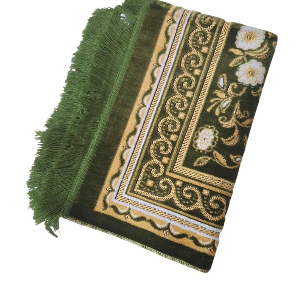 Green Floral Prayer Rug - Picture 4 of 7
